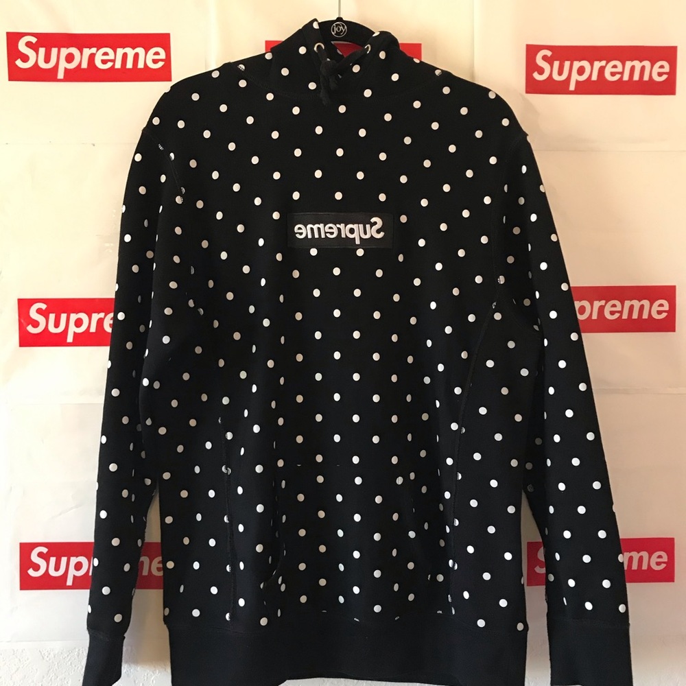 2012 supreme x cdg polka dot hoodie